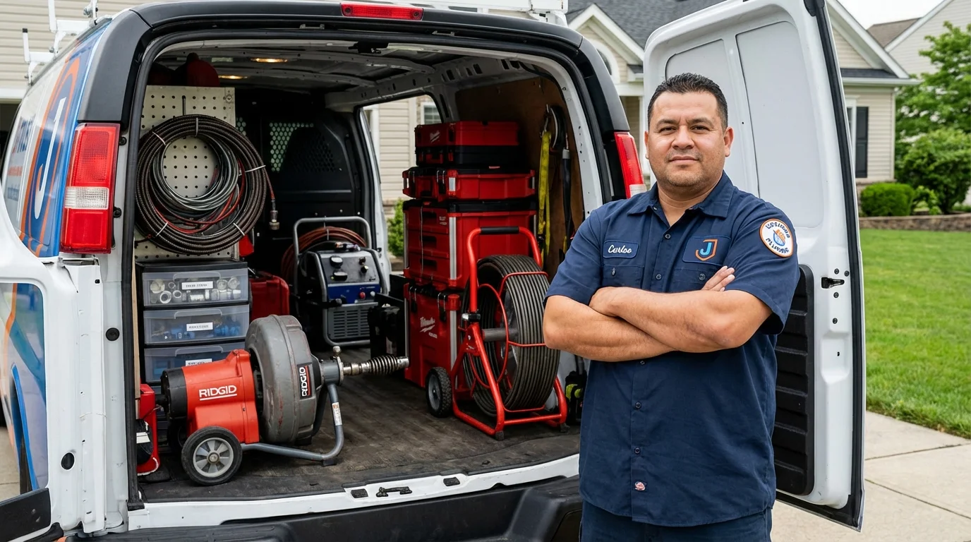 Professional drain cleaning equipment and Johns Plumbing LLC plumber in Orange Park