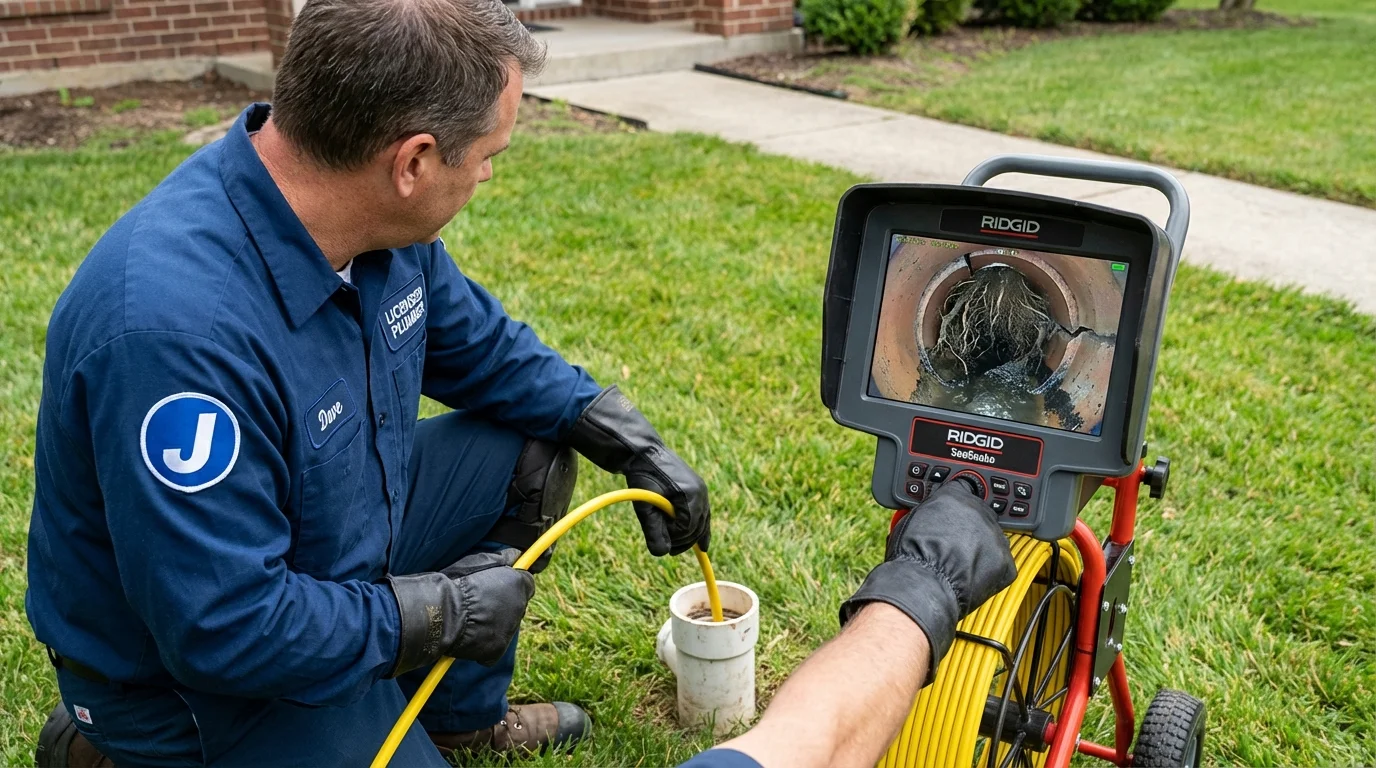 Sewer camera inspection being performed by Johns Plumbing LLC in Orange Park