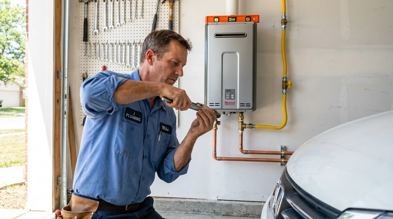 Tankless water heater installation by a Johns Plumbing LLC plumber in Orange Park
